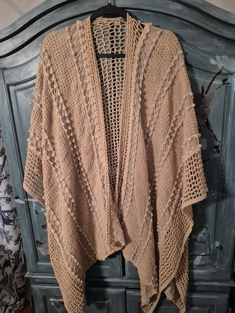 Beige Open-Knit Women’s Sweater Wrap